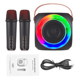 Máquina De Karaokê Mini Microfone De Karaokê Led Portátil