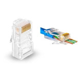 25 Fichas Rj45 Plug Conector Cat 5e Pasante Canalizada Red