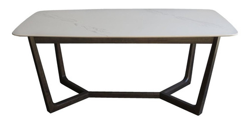 Mesa Con Tapa Simil Marmol Blanco 180x90 Cm 