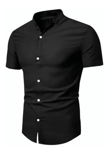 Camisa Hombre Manga Corta Corte Pegado Strech Camisas