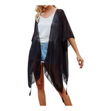 Abrigo Tipo Kimono Para Mujer, Modelo F, Para Playa, De Chif