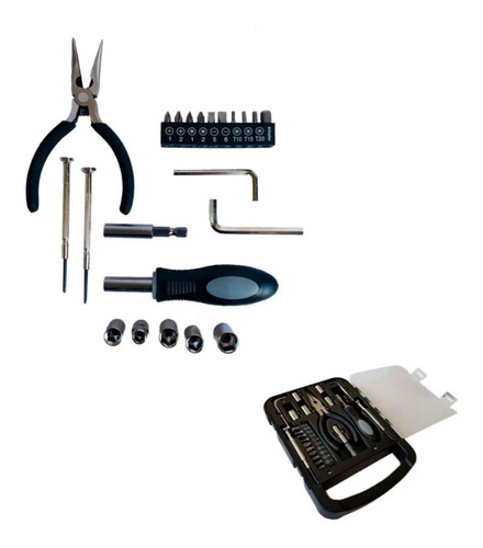 Set Herramientas 22 Piezas Estuche Plástico Hogar Auto Kit