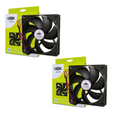 Kit 2 Cooler Fan Dex 14cm 140mm Ventoinha Pc Gabinete Fonte