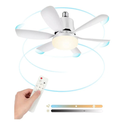 Ventilador De Techo + Foco + Control Remoto 30w De Potencia Cantidad de aspas 6 Estructura Blanco Aspas Blanco Diámetro 40 cm Frecuencia 60 Hz Material de las aspas Plástico | Envío gratis