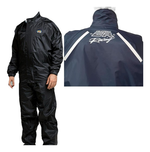 Capa De Chuva California Racing Nylon Forrada Motoboy Cr 