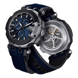 Reloj Tissot T-race Moto Gp Automatico Esfera Azul Boleta Color De La Correa Azul Y Negro Color Del Bisel Gris