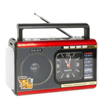 Radio Reloj Amfm Sw Usb Sd Mp3 Meier M-u41/ Color Rojo