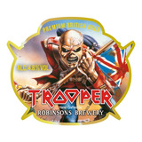 2x Adesivo Iron Maiden Trooper Beer 19 X 19 Cm