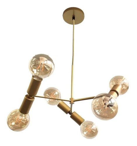 Lustre Sputnik Dubai Decora Industrial Moderno Fio Dourado