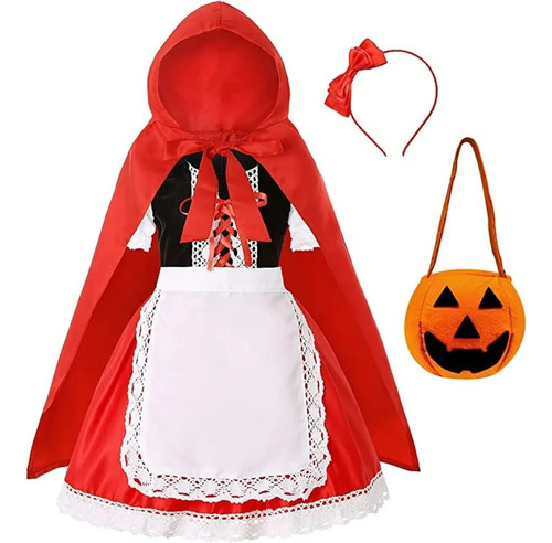 Disfraz Caperucita Roja Para Niñas, Disfraz Halloween 