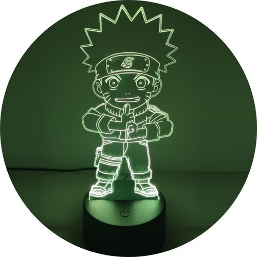 Lampara Led Ilusión 3d Naruto Chibi Decoración Anime