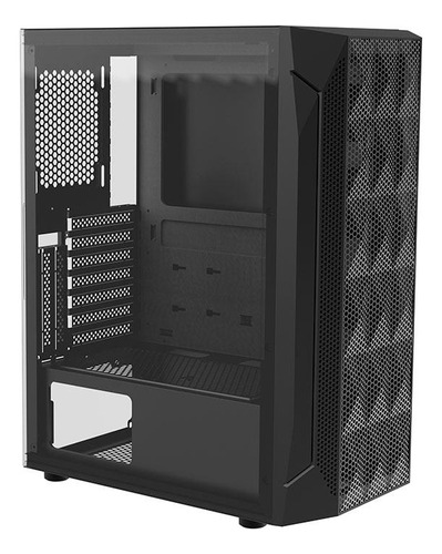 Gabinete Gamer Alseye Pinwheel Mesh, Lateral De Vidro, Preto