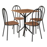 Conjunto De Mesa Thais 67,5cm Com 4 Cadeiras Artefamol Cor Da Tampa Demolição Cor Dos Pés Preto