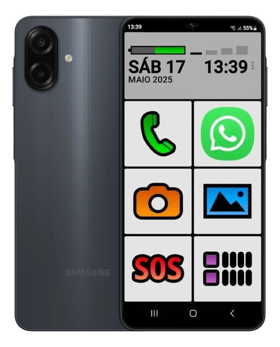 Smartphone Do Idoso Samsung Galaxy 128gb Ícones Grandes | Parcelamento sem juros