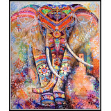 Bordado Pintura Diamante -elefante Hindú 30x40 Adornos Hogar