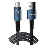 Cable Tipo C 7a Essager Carga Rapida 100w Azul 2 Metros