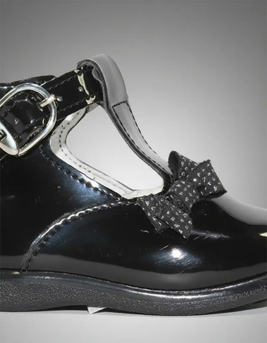 Bota Casual Vestir Andanenes Niña Bebe Negro Charol 6246h07