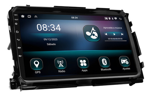 Multimidia Hrv Ex / Exl 9p Qled Android Carplay 2/32gb 2 Cam Cor Black Piano