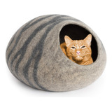 Meowfia Cueva De Cama De Fieltro Premium Para Gatos, Cama He