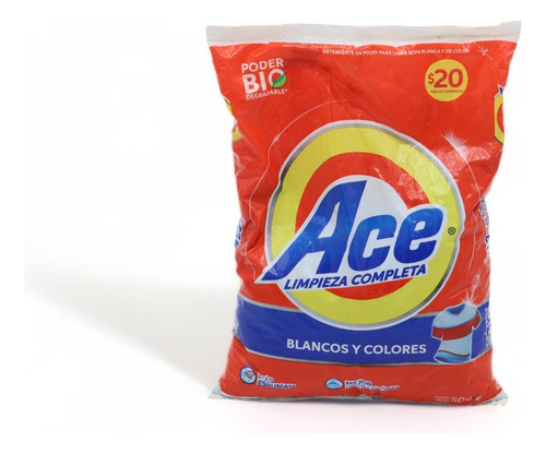 Detergente Polvo Ace Limpieza Completa Blancos/colores 500g