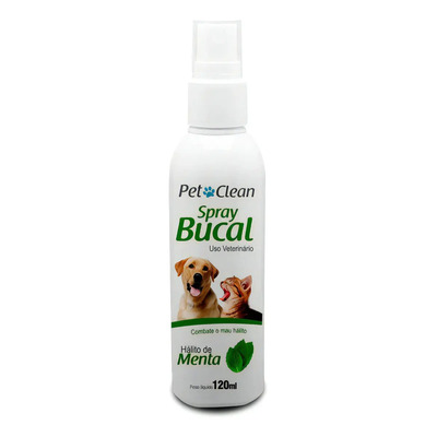 Spray Bucal Pet Clean Menta Para Cachorros e Gatos 120ml | Frete grátis