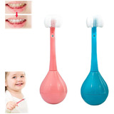 Set 2 Cepillos De Dientes Redondos 3d Para Niños De 3 Años