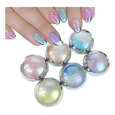 Polvo De Uñas Cromado Con Forma De Sirena, 6 Tarros, | Envío gratis