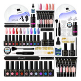 Kit De Uñas Completo Lampara Uv Led, Kit De Uñas De Poligel