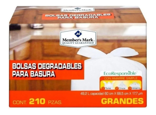 Bolsas De Basura Grandes Member´s Mark (210 Bolsas) De 49.2l