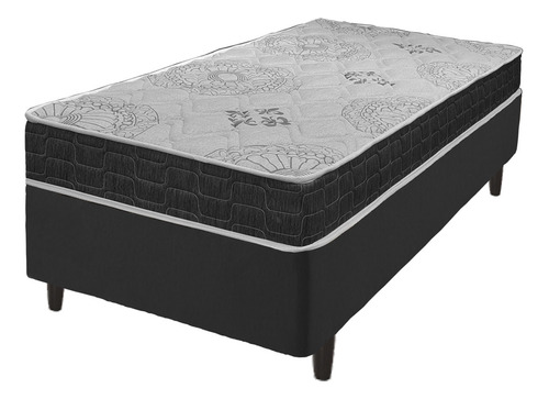 Cama Box Solteiro King Preto + Colchão San Francisco 96cm