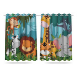 Cortina Infantil Quarto 2,60x1,50 Safari Baby Mod 01