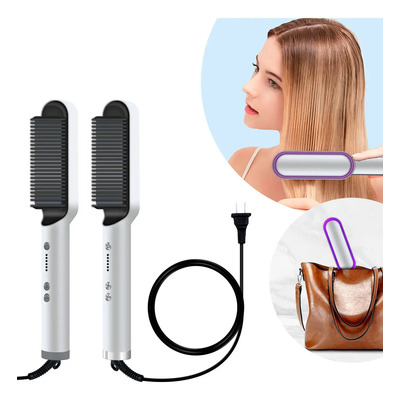 Cepillo Peine Alaciador Eléctrico Slim Company Alisador Anti Frizz Profesional Plancha Para Cabello Anti Quemaduras Color Blanco | MercadoLibre