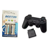 Control Para Ps2 Inalambrico+cargador X4 Pilas Triplea