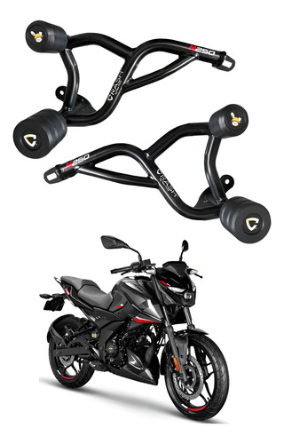 Jaula Crash Bar Slider Deslizador Acero Moto Pulsar N250