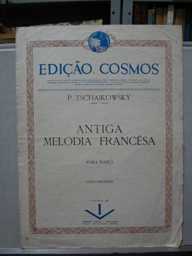 Partitura Piano Antiga Melodia Francesa Tschaikowsky