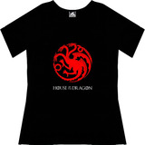 Blusa Juego Tronos Casa Dragon Dama Tv Camiseta Urbanoz