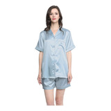 Conjunto Sexy Ropa De Dormir Mujer Pijamas Satin Short Y Top