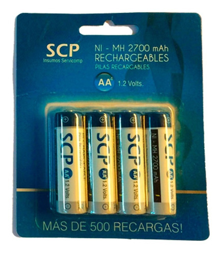 Blister 4 Pilas Aa Recargables Scp 2700 Mah