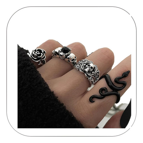 Anillos Gticos Para Mujeres Anillo De Cctel De Calavera De P