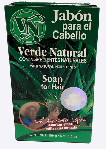 Jabón Verde Natural 100g. Detener La Caída Del Cabello