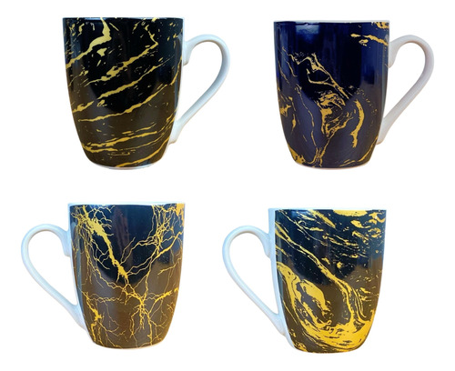 Set 4 Tazas Mug Cerámica Varios Diseños Colección