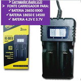 Carregador Duplo Universal Lcd Digital 26650 18650 14500