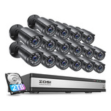 Zosi H.265+ 1080p Sistema De Camara De Seguridad De 16 Canal