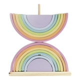 Arco Iris Doble Pastel Encastre Montessori 14 Piezas Mk