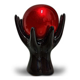 Estatueta Decoração Centro De Mesa Sala Mãos + Esfera Bola 