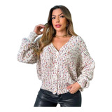 Casaco Blusa De Frio Feminino Com Botões E Bolso Tricot Luxo