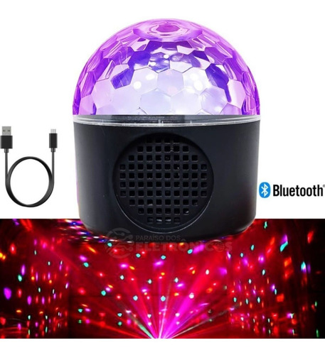 Caixinha De Musica Com Globo De Luz Caixinha Bluetooth Festa