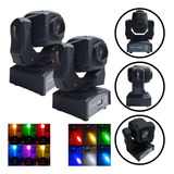 Kit 2 Moving Mini Spot Head Led 60w Dmx Iluminção Dj Balada