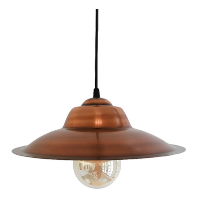 Lampara Colgante Tipo China Industrial Chapa Led E27 Estructura Cobre