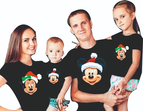 Camisetas Navidad Navideñas Mickey Minnie Mouse Adulto Niños